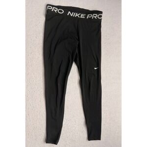 Nike Pro Dri-Fit Womens Black Mesh Paneled Leggings Size Medium CZ9779-010